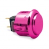 Sanwa metal button OBSJ-24, pink. Side view.