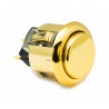 Sanwa metal button OBSJ-24, gold color. 3/4 view.