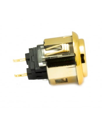 Sanwa metal button OBSJ-24, gold. Side view.