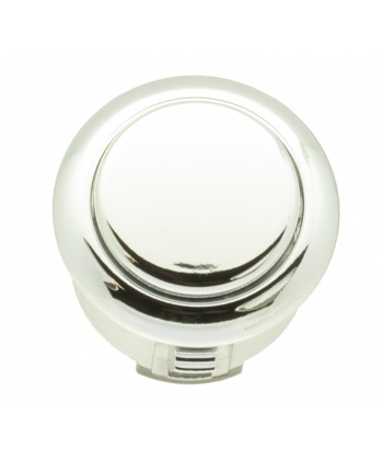 Sanwa metal button OBSJ-24, Silver. Face view.