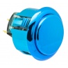 Sanwa metal button OBSJ-30, Blue metal color. 3/4 view.