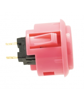 Sanwa 30 mm button. Pink color, side view.