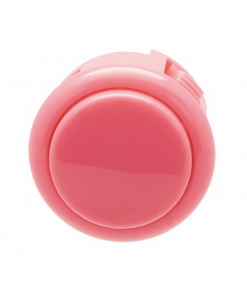 Sanwa 30 mm button. Pink color, front view.