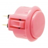 Sanwa 30 mm button. Pink color, 3/4 view.