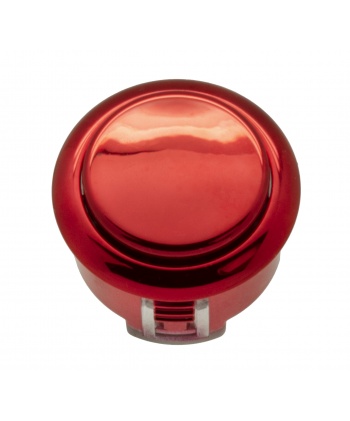 Sanwa metal button OBSJ-30, red metal color. Front view.