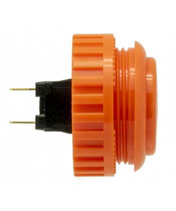 Orange Sanwa button, 30 mm screw, side view.