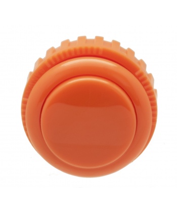Orange Sanwa button, 30 mm screw, front view.