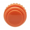 Orange Sanwa button, 30 mm screw, front view.
