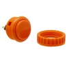 Orange Sanwa button, 30 mm screw, full view.