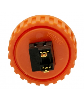 Bouton Sanwa orange, 30 mm à vis, vue arrière.