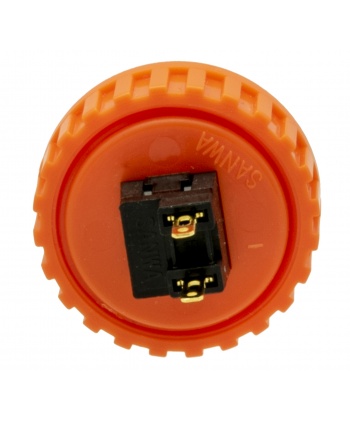 Orange Sanwa button, 30 mm screw, back view.
