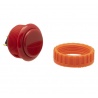 Red Sanwa button, 30 mm screw, full view.